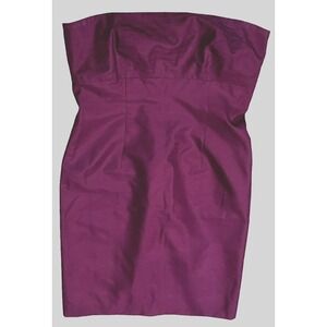 Talbots Pure Silk‎ 100% Womens Strapless Evening Dress Size 4 Purple Lined Plum